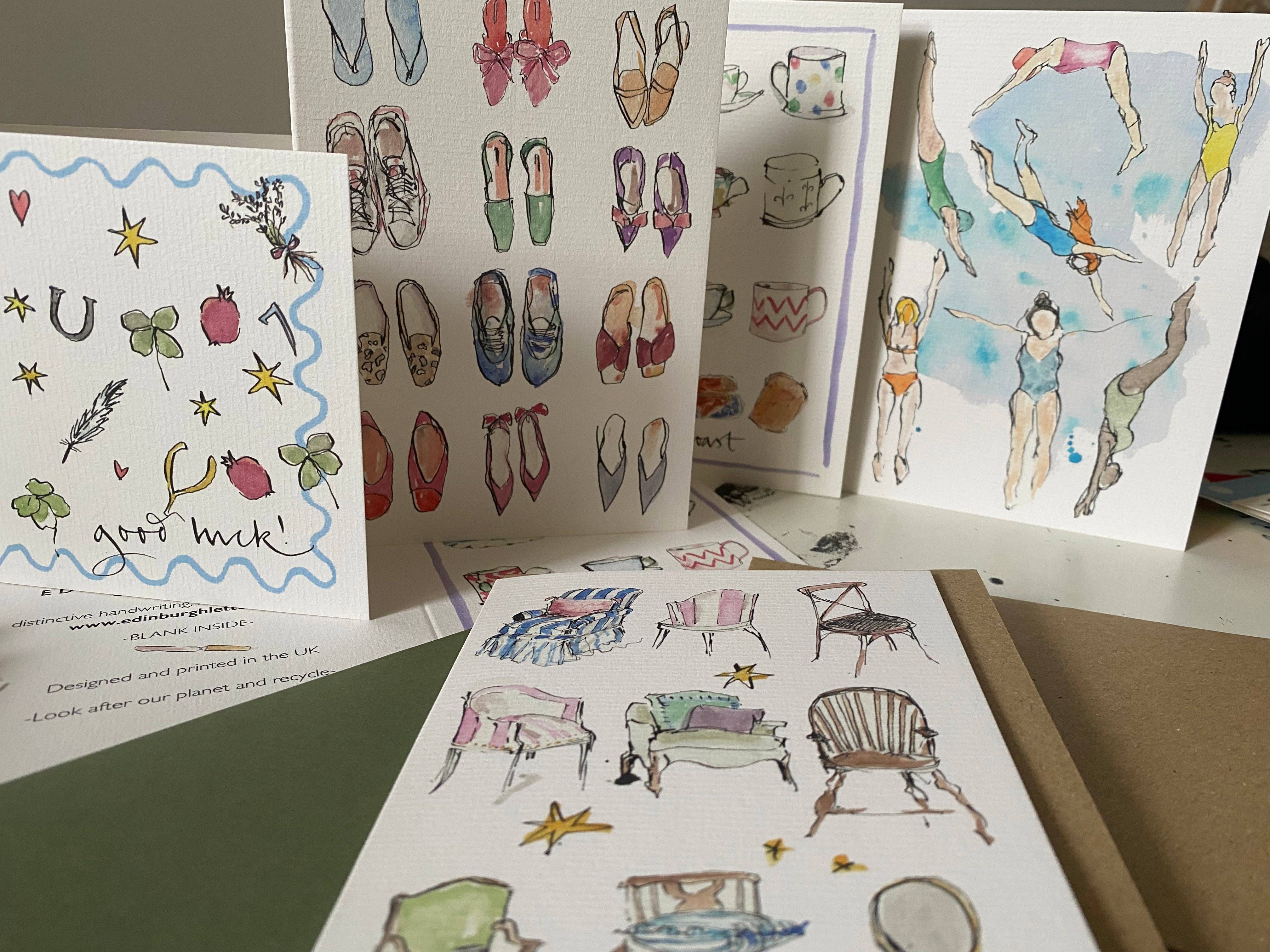 Edinburgh Letters - Wholesale Everyday Greeting Card - Swimmers card3