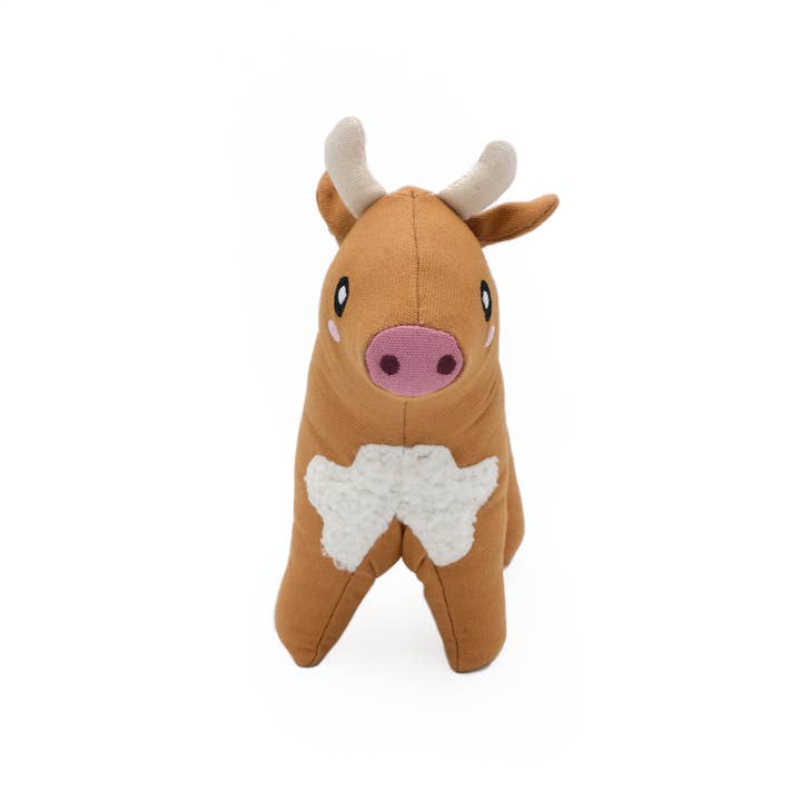 ZippyPaws - Wholesale Pet Plush Toy - Dog - ecoZippy Cotton Cuddler - Cow - Dog Toy2
