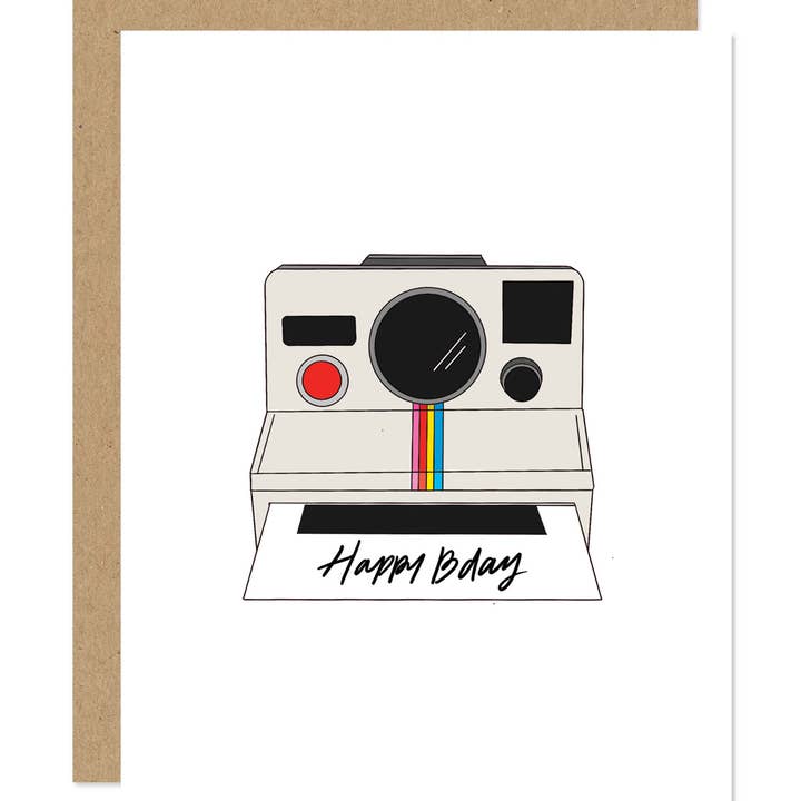 Maddon and Co - Wholesale Birthday Card - Retro Polaroid Camera Birthday Card