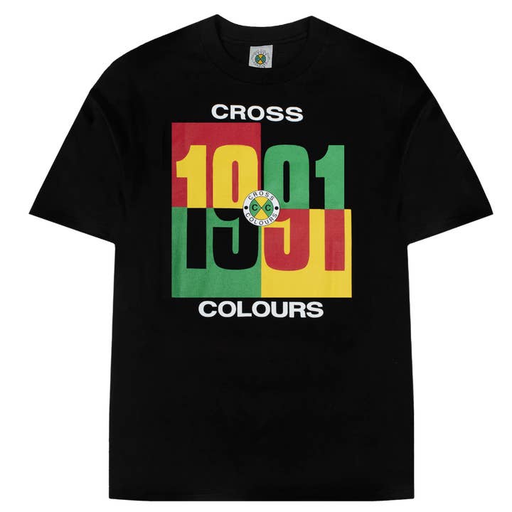 Camiseta Cross Colours 1991 - Negra para venta al por mayor de Cross Colours