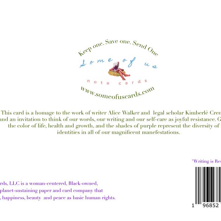 Some of Us Notecards, LLC - Vendita all'ingrosso Biglietti di auguri generici - Scrivere è resistenza: carta Resist3
