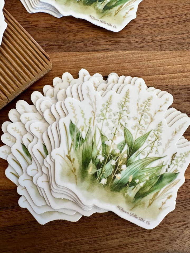 Lelietje-van-dalen: 3” Waterdichte Sticker |Mei Geboortebloem voor wholesale door Brown Lillie