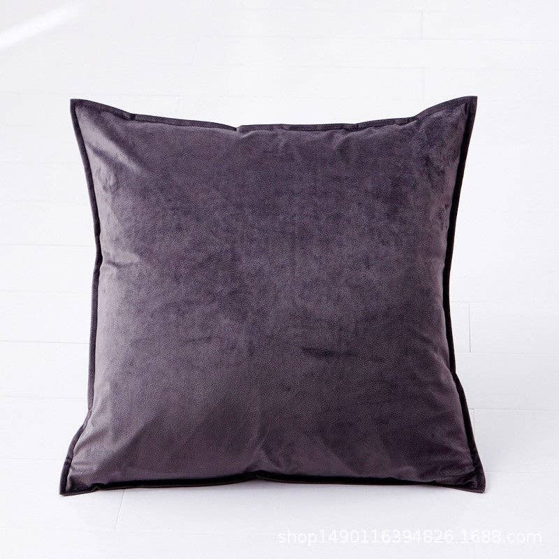 FurDecoration - Wholesale Throw Pillow Cover - Solid Color Square Soft Velvet Sofa Bed Throw Pillow Cover5