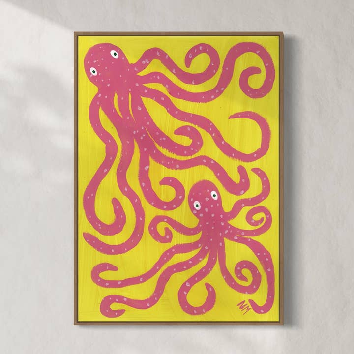 Nancy McKie - Wholesale Art Print - Pink octopus