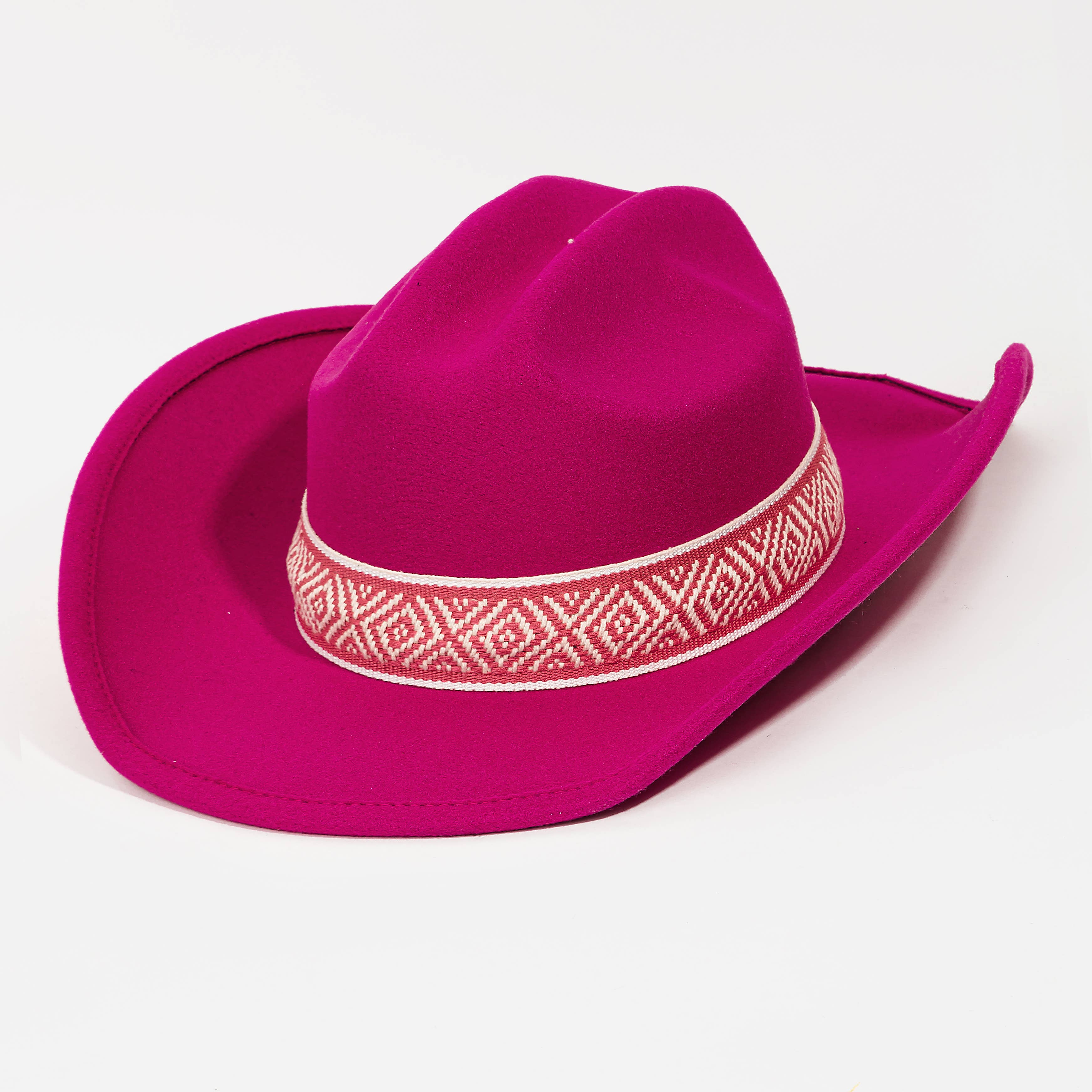 Collections by Fame Accessories – Engroshandel Cowboyhat - Dame – Cowboyhat med vestligt flettet mønsterrem7