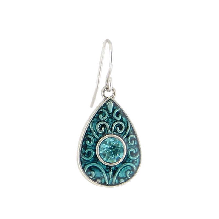 Patterned Enamel Teardrop Earring for wholesale by Baked Beads