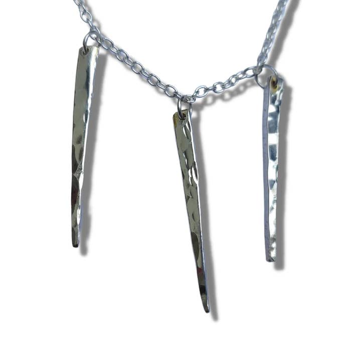 Silver Necklace, Multi Pendant Silverware Jewelry, 18" for wholesale by Lost & Forged