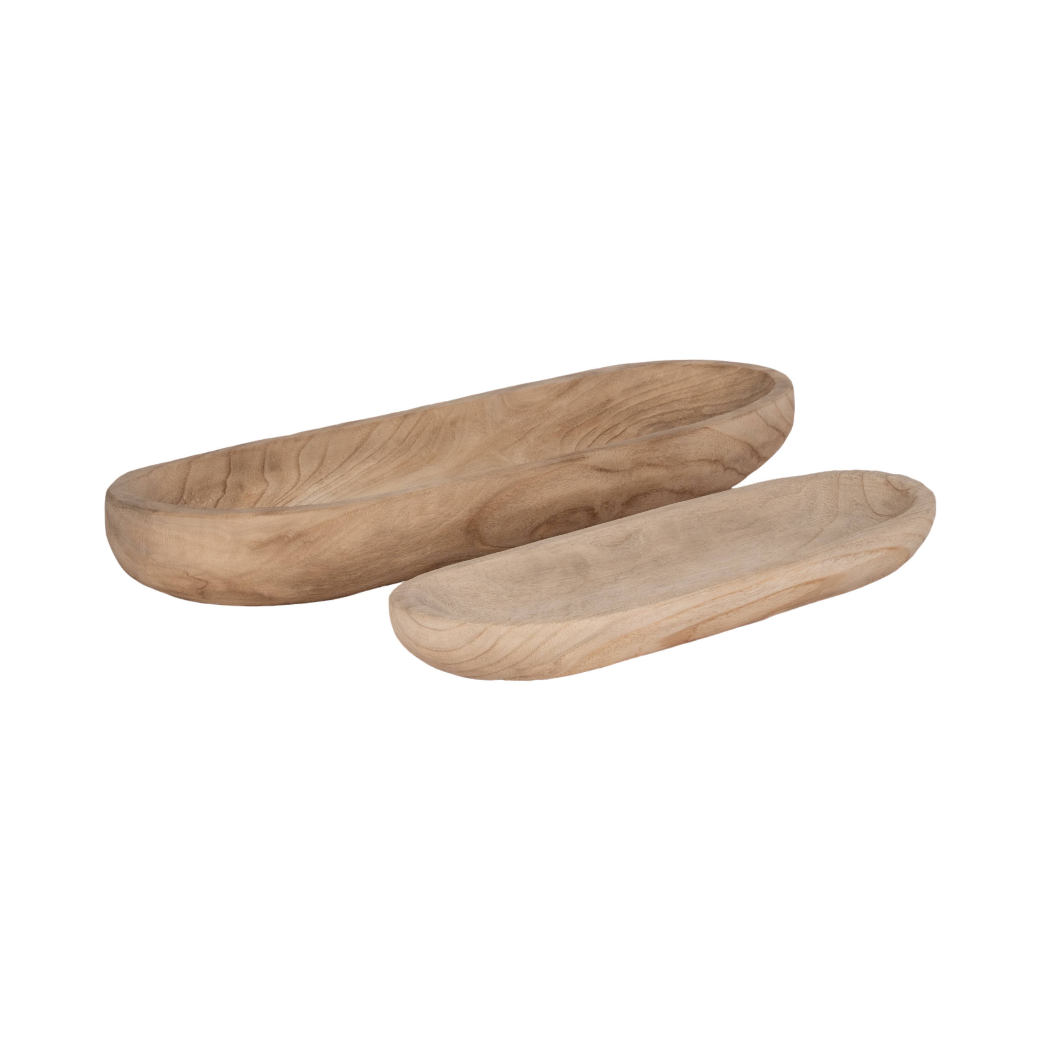 Sagebrook Home - Wholesale Decorative Plate/Dish/Bowl - Brown 18/24 in. Natural Wood Decorative Plates (Set of 2)5