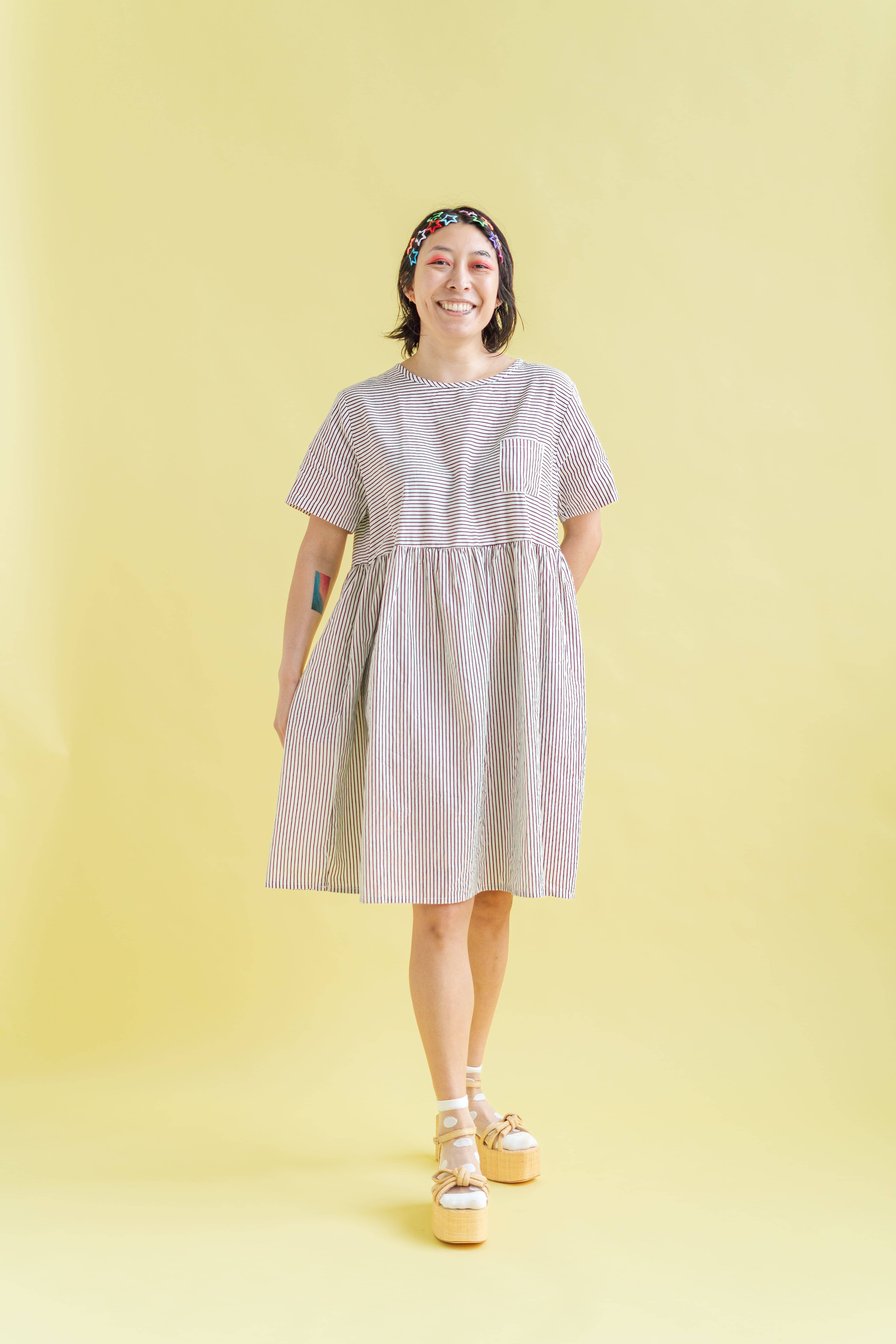 Nettle Studios - Wholesale Dress - Women's - Size Inclusive Plus Size Shirt Dress Pockets Striped Linen4