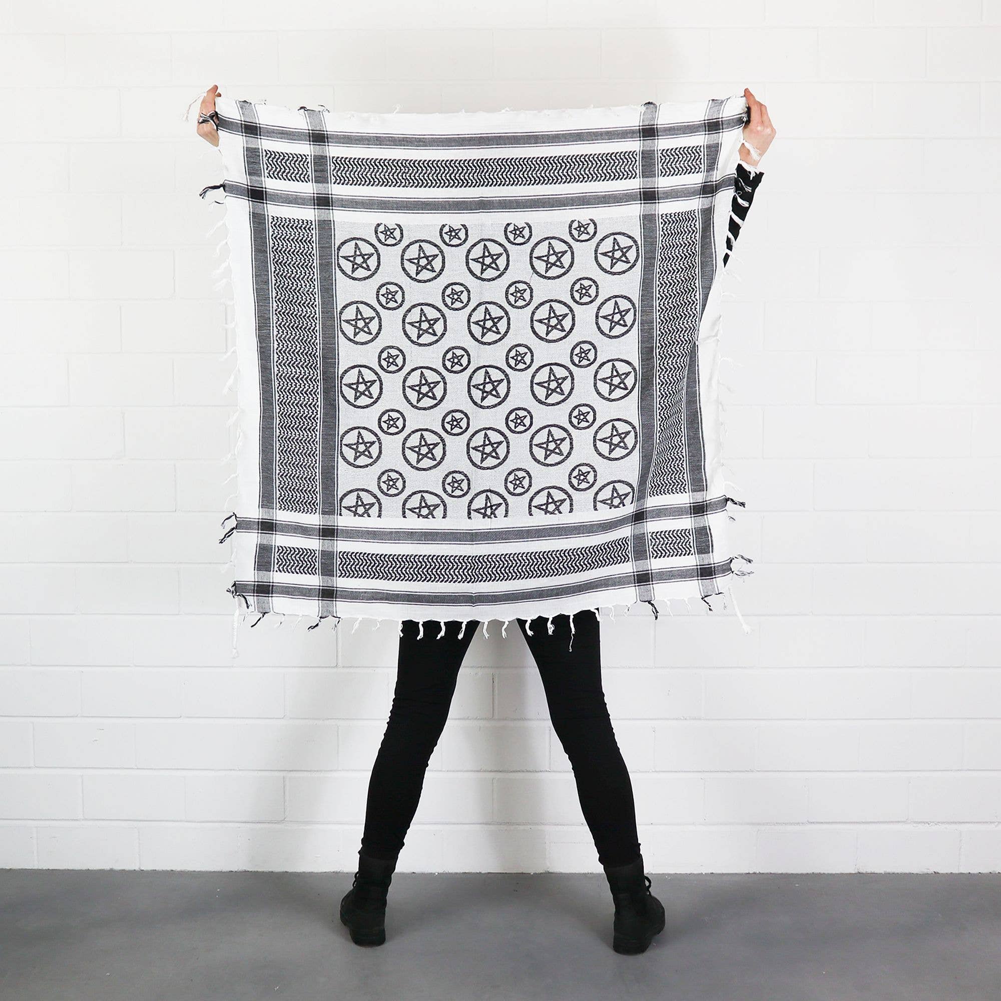 Tribal Trade GmbH – wholesale Scarf – Unisex – Palituch - Pentagram White - Black - Kufiya PLO cloth8