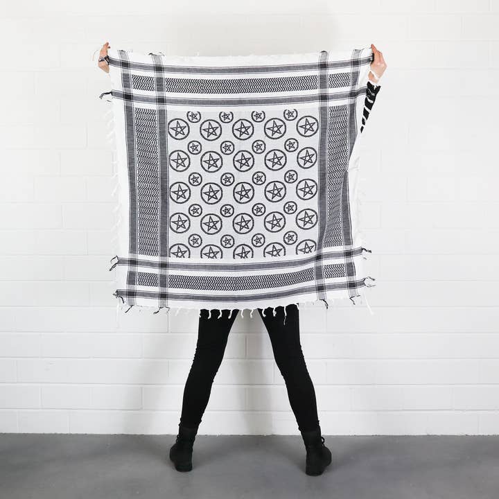 Tribal Trade GmbH – wholesale Scarf – Unisex – Palituch - Pentagram White - Black - Kufiya PLO cloth8
