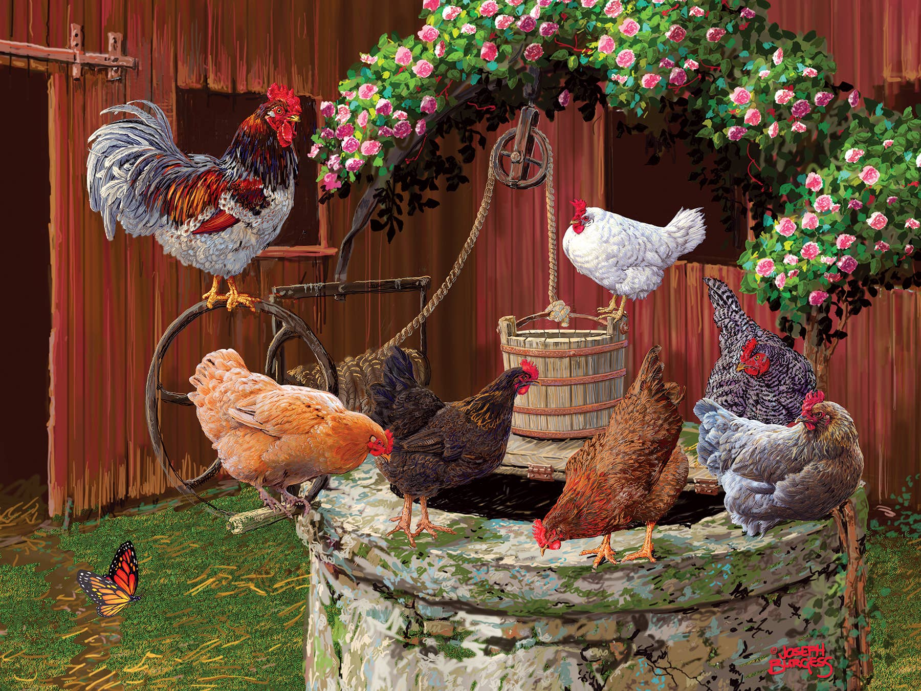 Outset Games and Cobble Hill Puzzles - Wholesale Puzzle - Adult - The Chickens are Well 275pc puzzle1