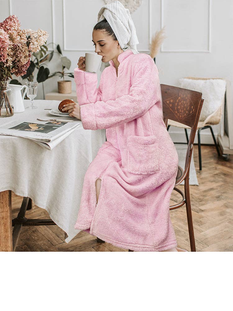Pavilia - Wholesale Robe - Women's - Women's Sherpa Housecoat Zipper Robe38