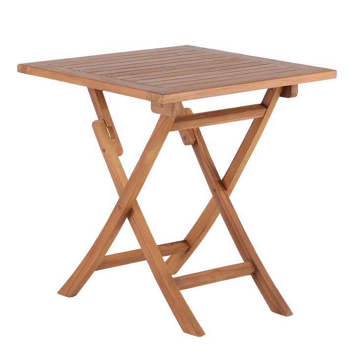 Nordic Style Natural Teak Square Folding Table - 28" for wholesale by Nordic Teak
