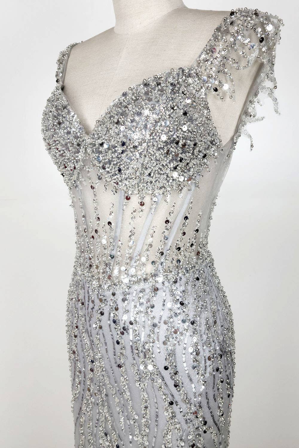 Chicas - Wholesale Gown - Women's - Off the Shoulder Sequin and Bead Long Dress C33161