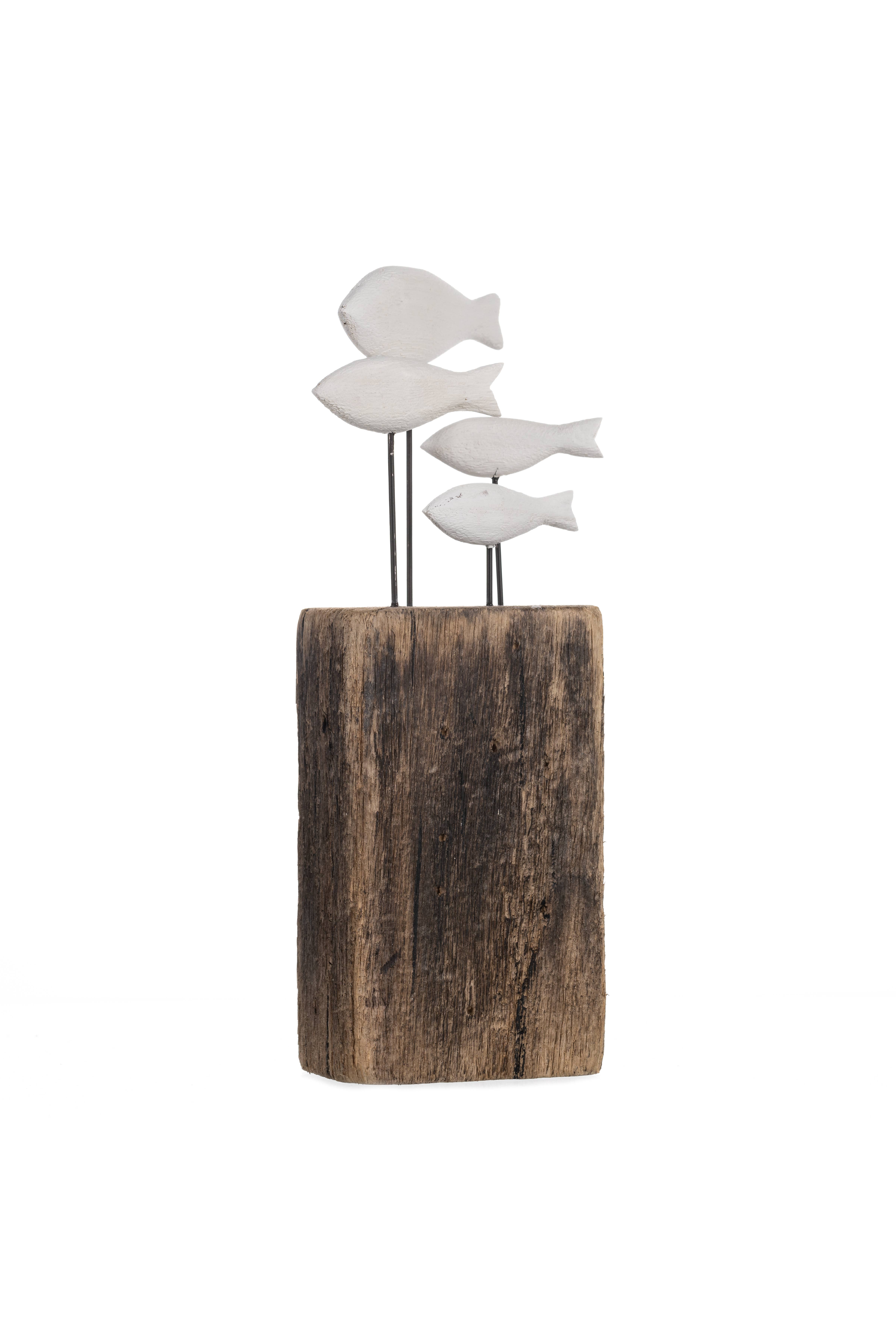 Shoeless Joe Ltd - Wholesale Decorative Tabletop Object - 4 Fishies On Driftwood Block0