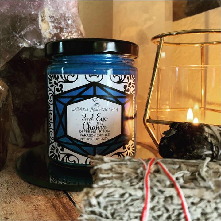 Ajna (3. AUGE) Chakra-Kerze für den Großhandel von Le’bleu Apothecary
