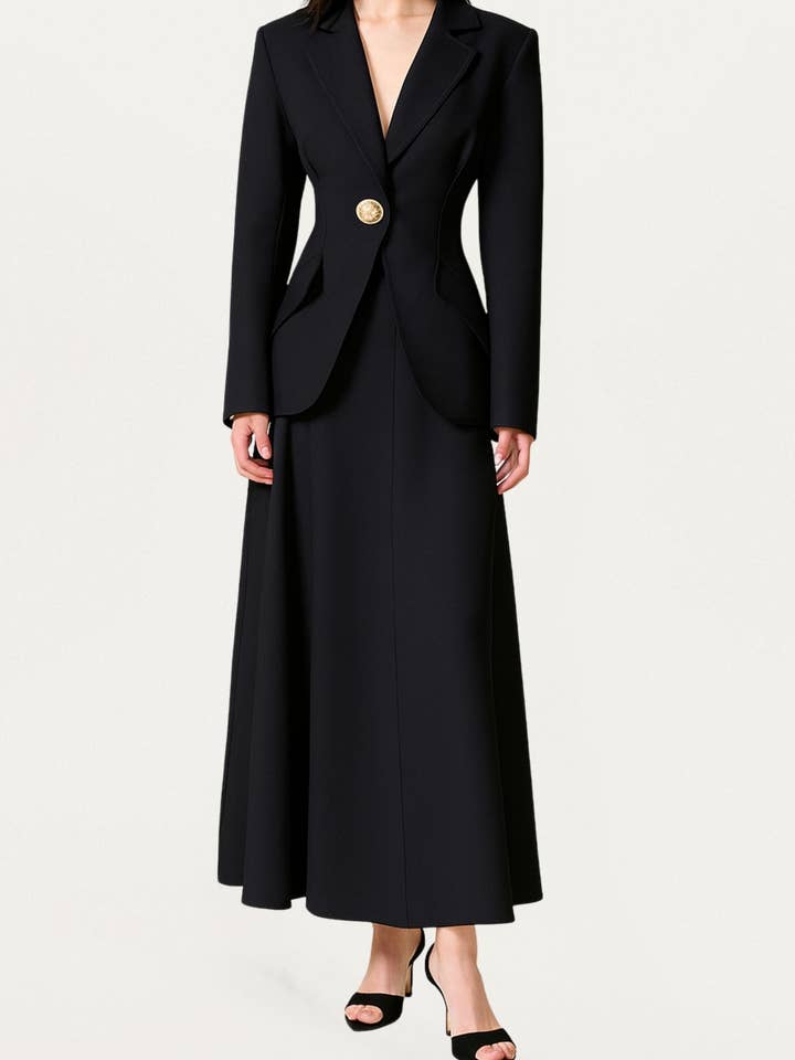 Veste ajustée sculptée à un bouton pour la vente par NOCTURNE