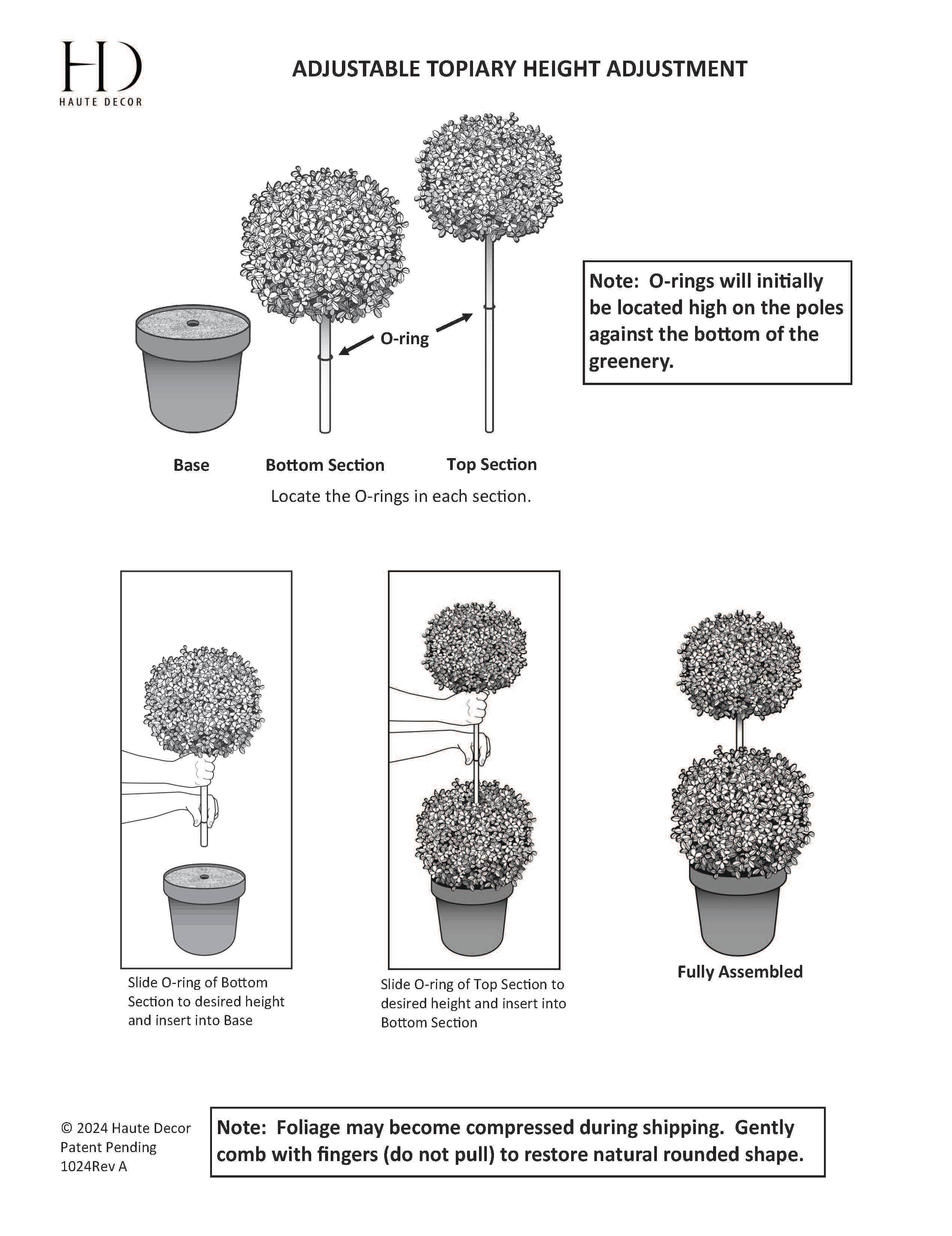 Haute Decor - Wholesale Artificial Plant - Adjustable Double Artificial Boxwood Topiary7