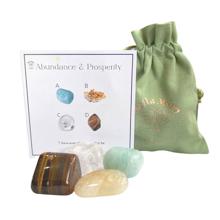Abundance and Prosperity Crystals Healing Pack for wholesale by BellaMira Home