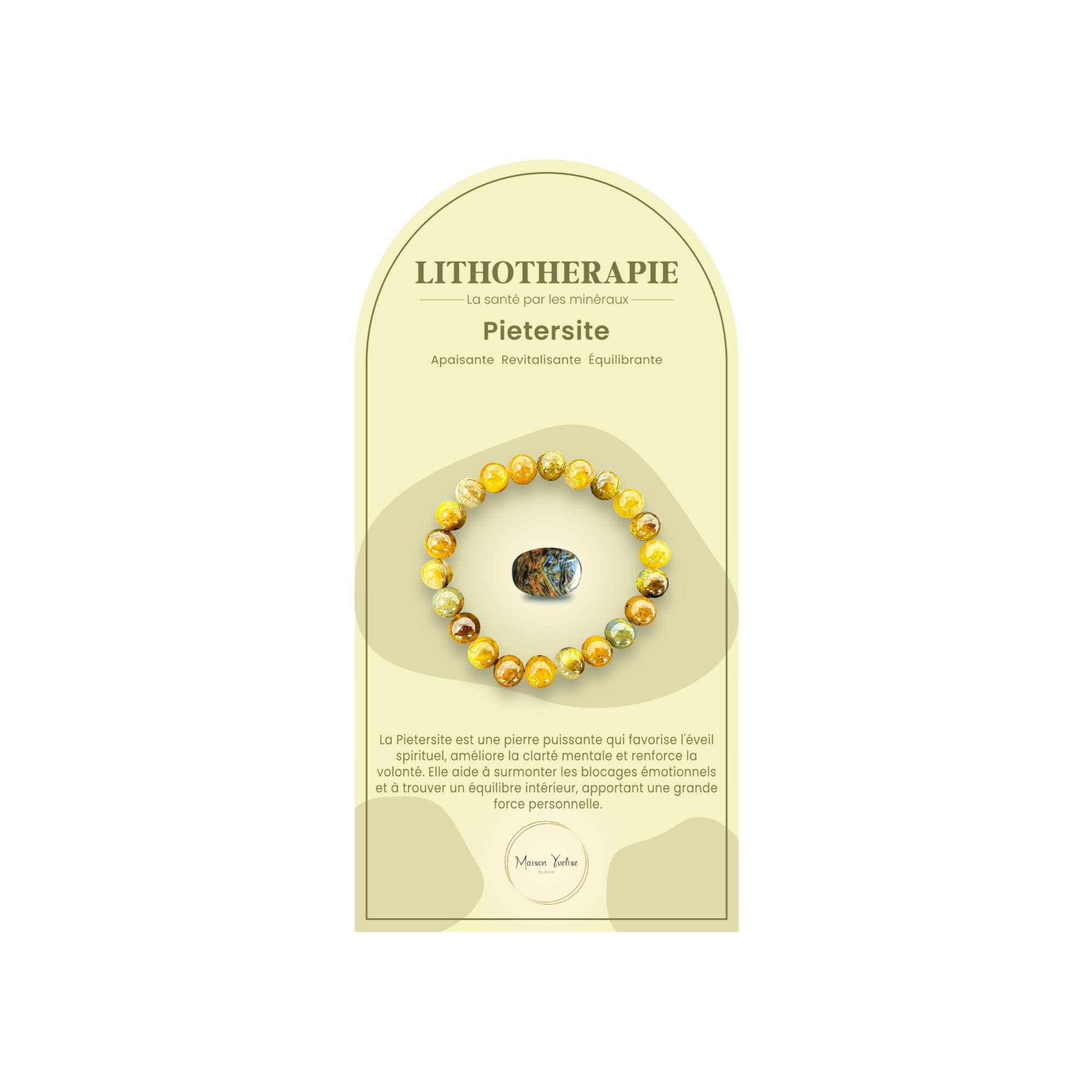 Maison Yvelise - Wholesale Prayer Beads Bracelet - Pietersite natural stone bracelet (yellow and brown)