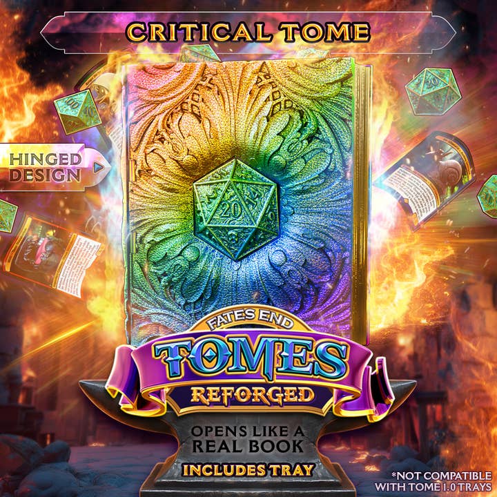 American Carver LLC - Wholesale Dice - D20 Crit Reforged Tome: TTRPG, MTG, Pokemon, D&D Gaming!