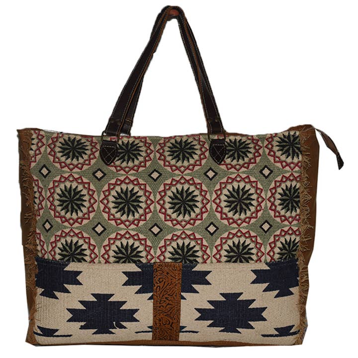 Hopofly Bags - Wholesale Weekender Bag - Women's - Rug & Leather Overnight Kalki Weekender Bag