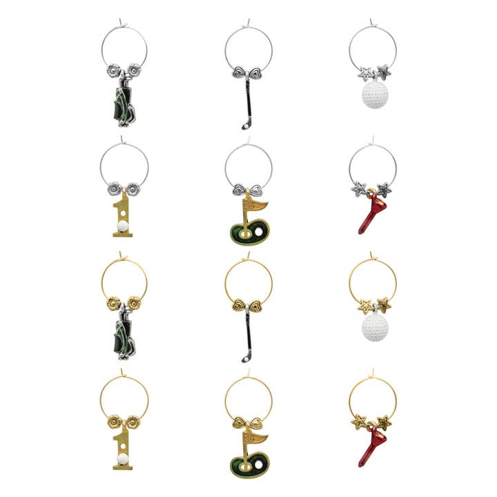 Supreme Housewares - Wholesale Wine Charm - 12-Piece Hole In One Wine Charms