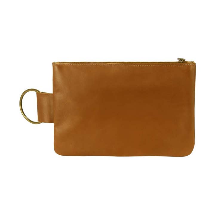Sminkpåse i läder | GUL MOCKA för wholesale av Jerusalem Sandals