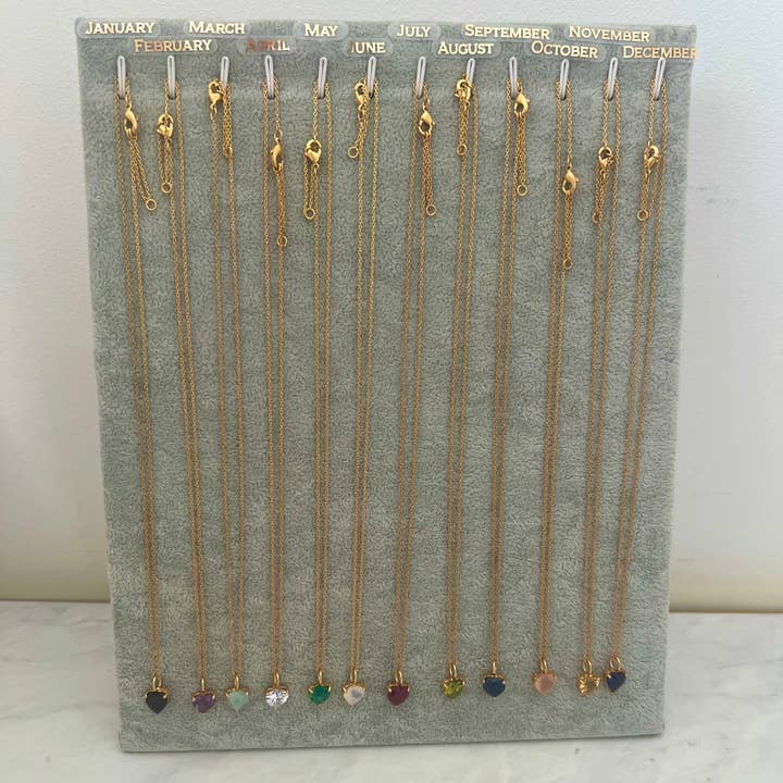 Collezione di Collane in Oro 18K con Pietre Preziose di Nascita x12 Pezzi per la vendita all'ingrosso da parte di Gold Lunar