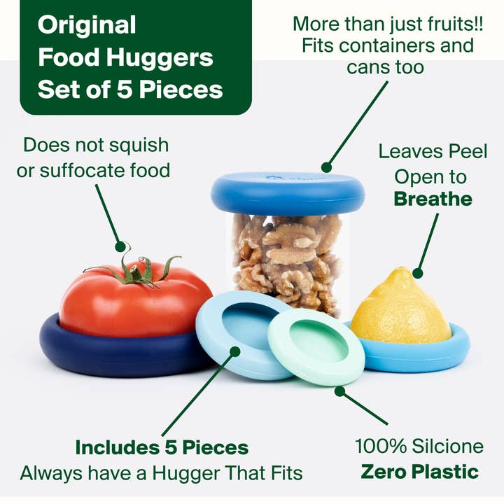 Food Huggers - Wholesale Food Storage Wrap/Bag - Ice Blue Food Huggers - Set of 54