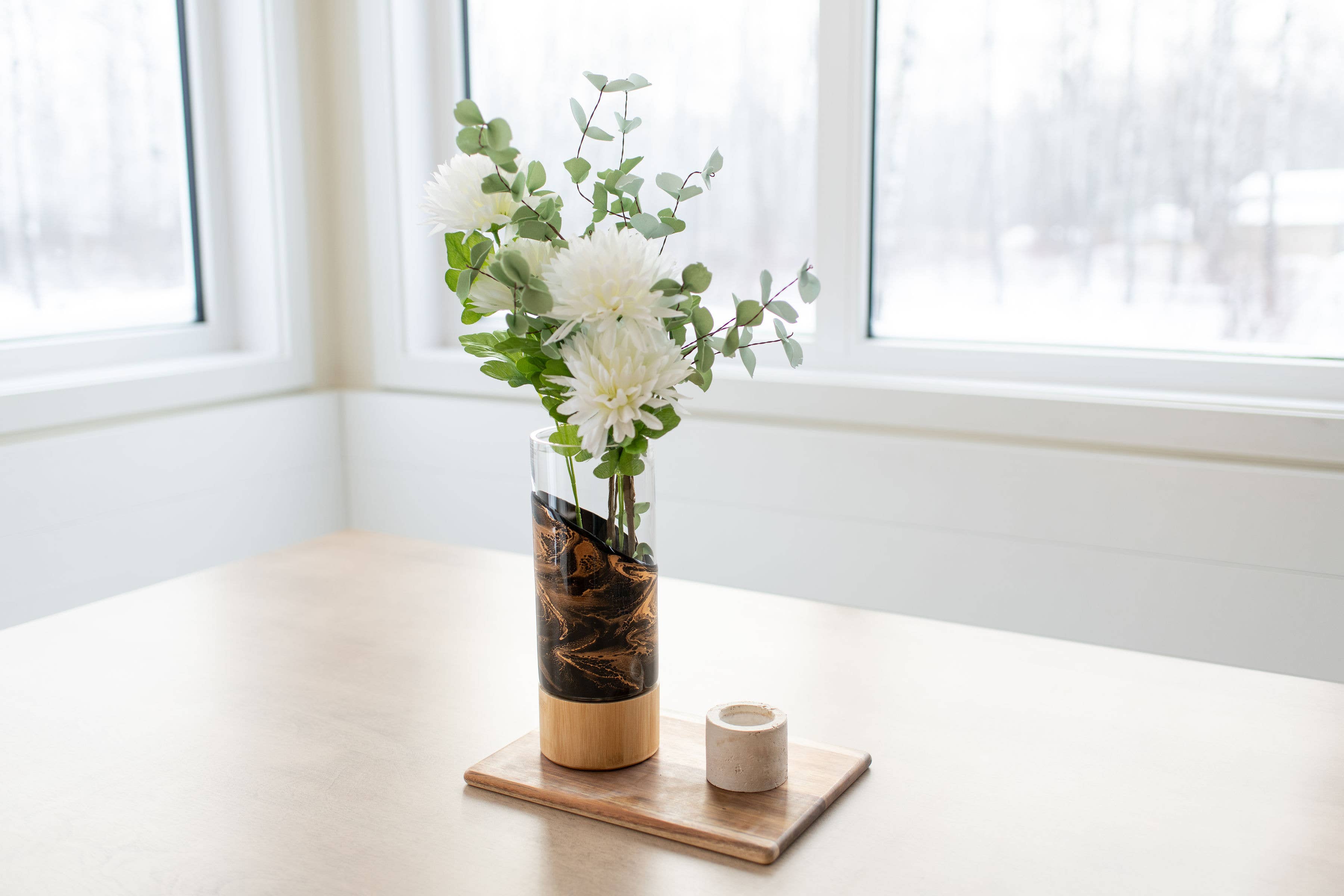 Lynn & Liana Designs - Wholesale Vase - NEW!!! Resin Accented Vase with Bamboo Base (NO TARIFFS)34