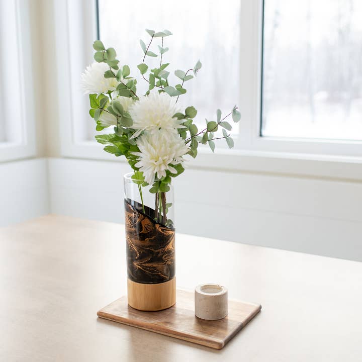 Lynn & Liana Designs - Wholesale Vase - NEW!!! Resin Accented Vase with Bamboo Base (NO TARIFFS)34