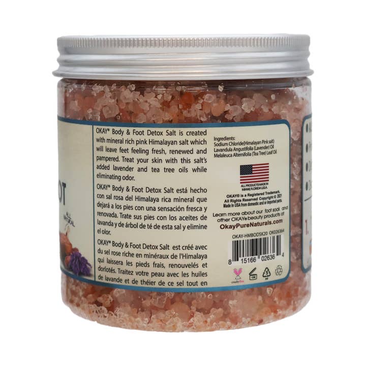 KT Supply - Wholesale Foot Scrub/Polish - Okay Body Foot Spa Detox Salt, 20 Oz.1