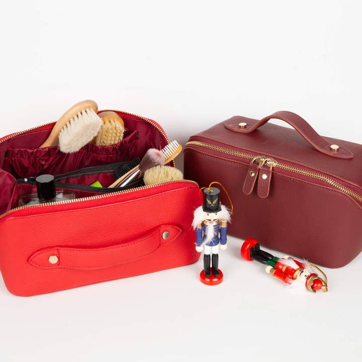 Lupinny Leather - Vente Trousses de maquillage/cosmétique - Trousse de maquillage en cuir Ellati – Trousse de toilette et étui de voyage durable2