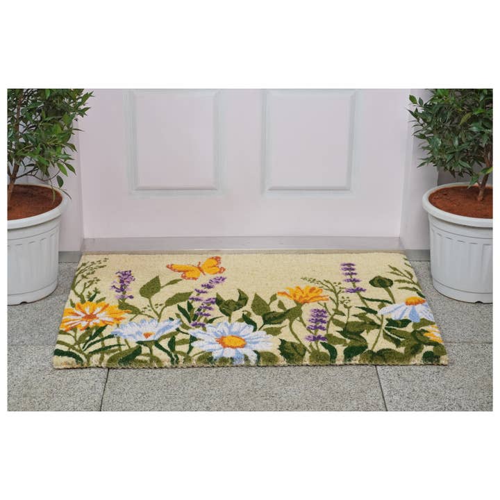 Calloway Mills - Wholesale Door Mat - Butterfly Garden 100% Coir Doormat