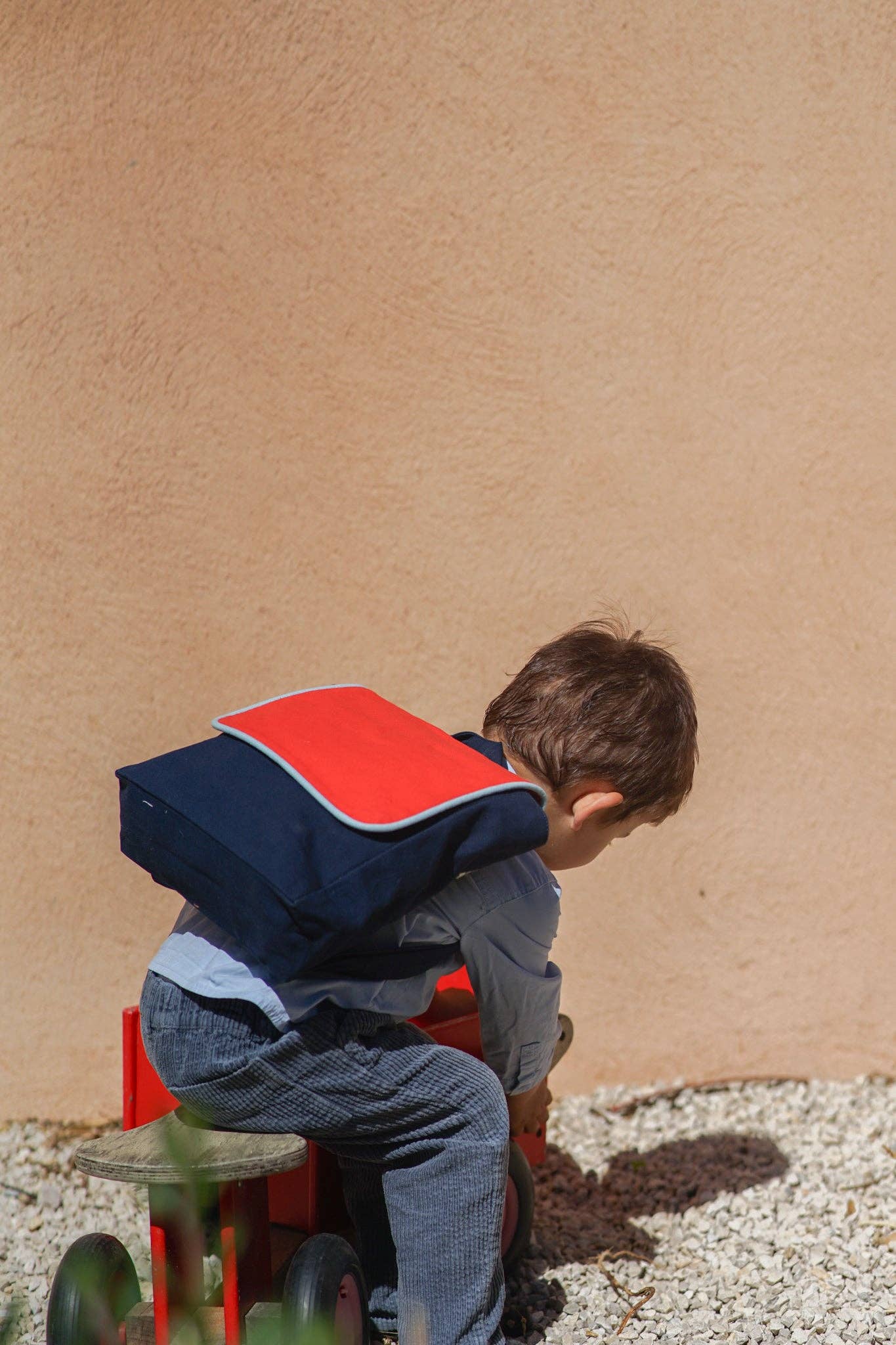 Family Impact Stories - Wholesale Backpack - Kids - Child's backpack rectangle red / navy blue1