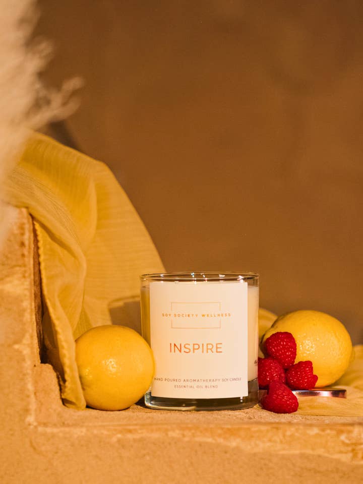 INSPIRE Soy Candle 10 oz | Soy Society Wellness | MUSE 2024 for wholesale by Soy Society Wellness
