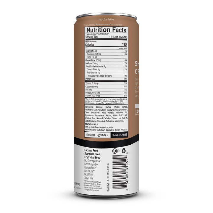 Slate Milk - Wholesale Iced Coffee/Cold Brew - Mocha Latte