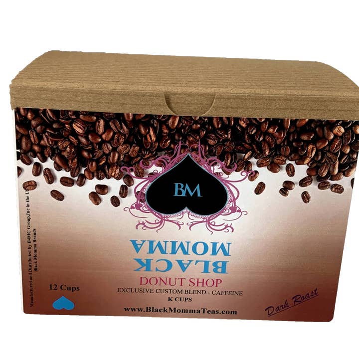 Black Momma Teas - Wholesale Ground Coffee - DONUT SHOP - 12 K CUPS