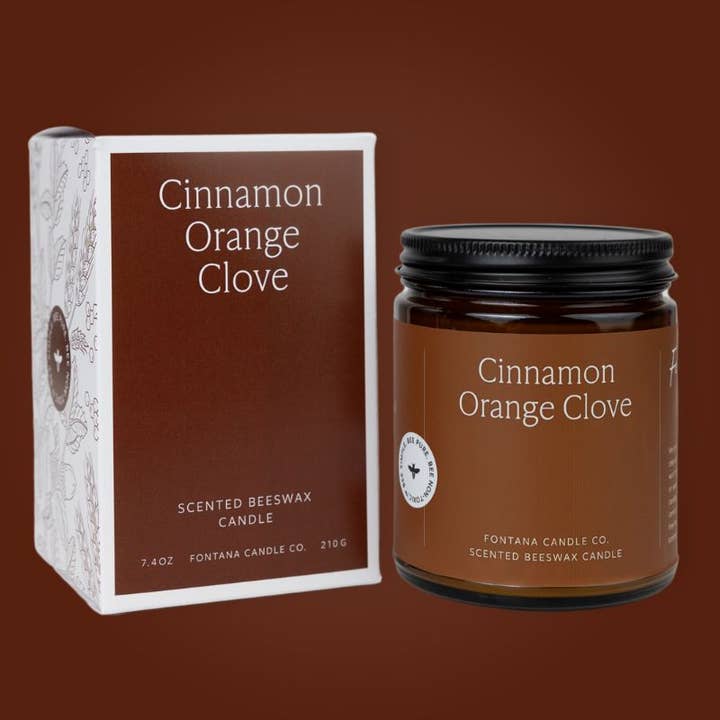Fontana Candle Co. - Wholesale Jar/Filled Candle - Cinnamon Orange Clove Essential Oil Jar Candle: Non-Toxic