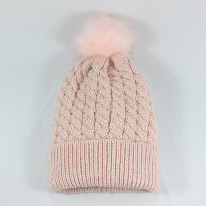 MKS America - Wholesale Beanie - Women's - Twist satin-lined removable pom-pom beanie11