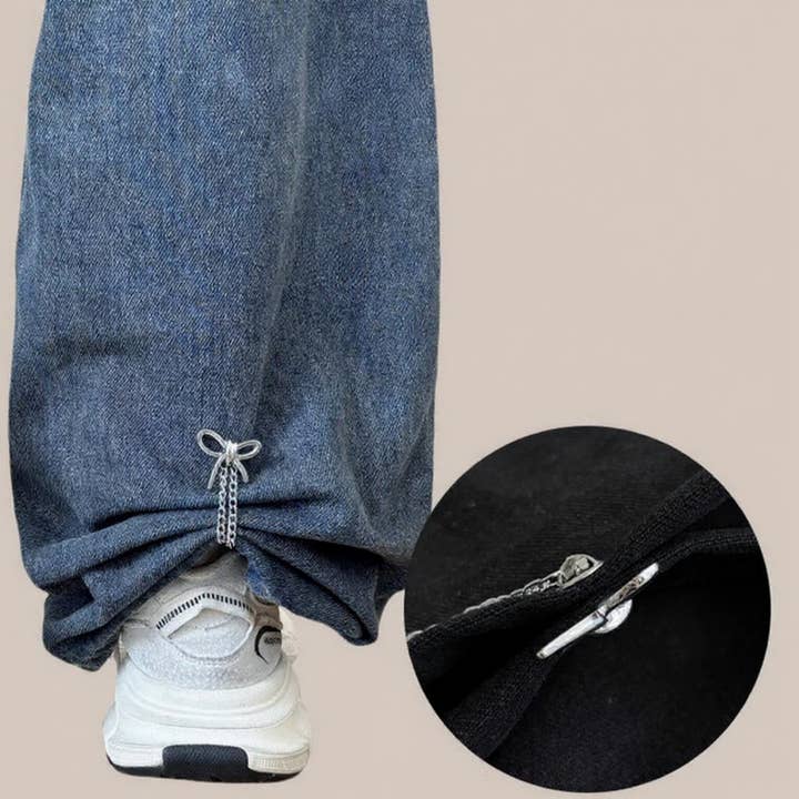 3-Pair Bow and Chain Decorative Clothing Clip Set for wholesale by AK Brand