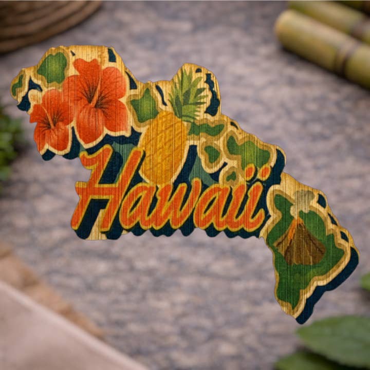 Tropical Hawaiian Islands for wholesale by Bamboo Wood Stickers