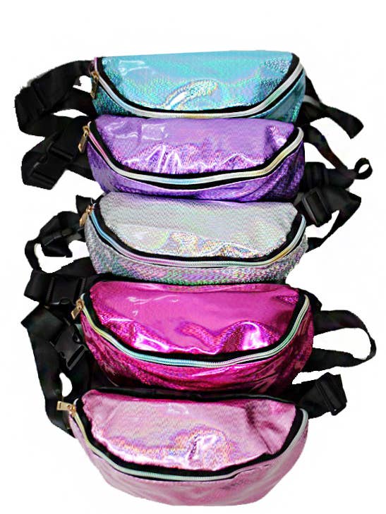 Metallic Rounded Fanny Pack for wholesale by Cap Zone