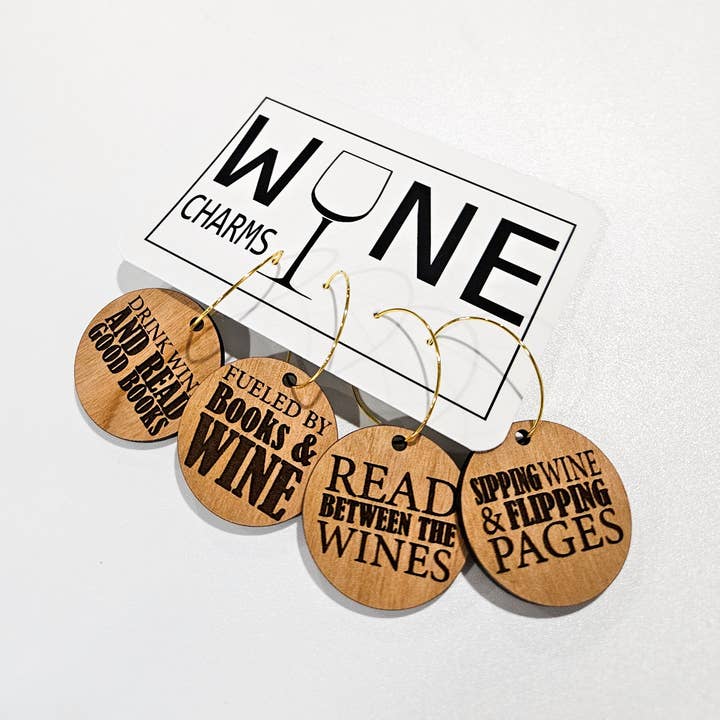 Lou Golden Designs - Wholesale Wine Charm - Wine & Books Wine Charms2
