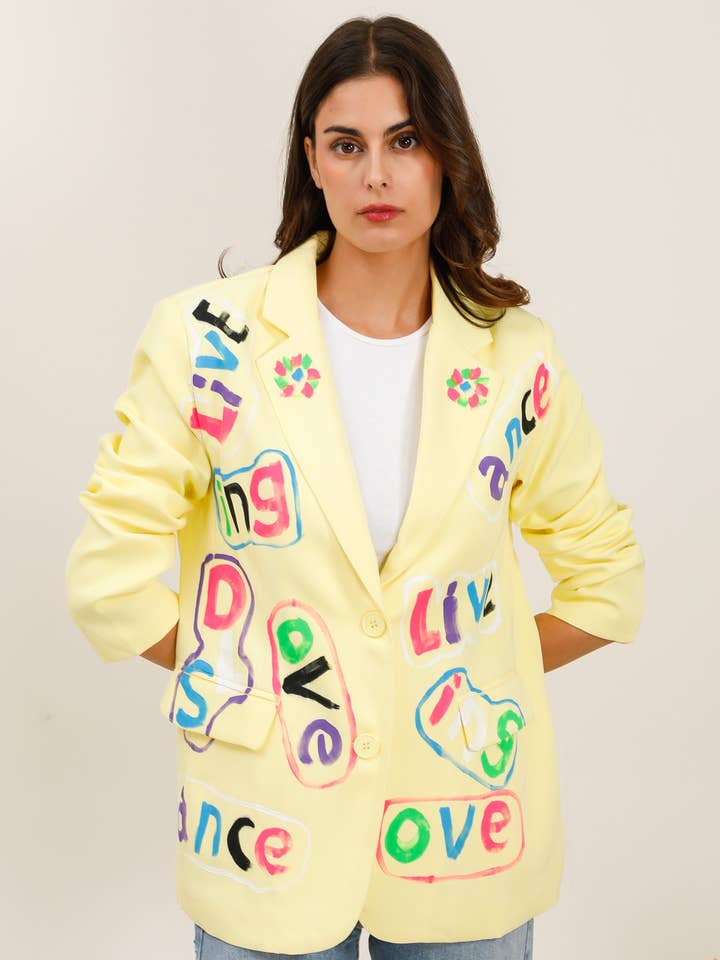 Blazer med skrift (08-5770) för wholesale av aikha