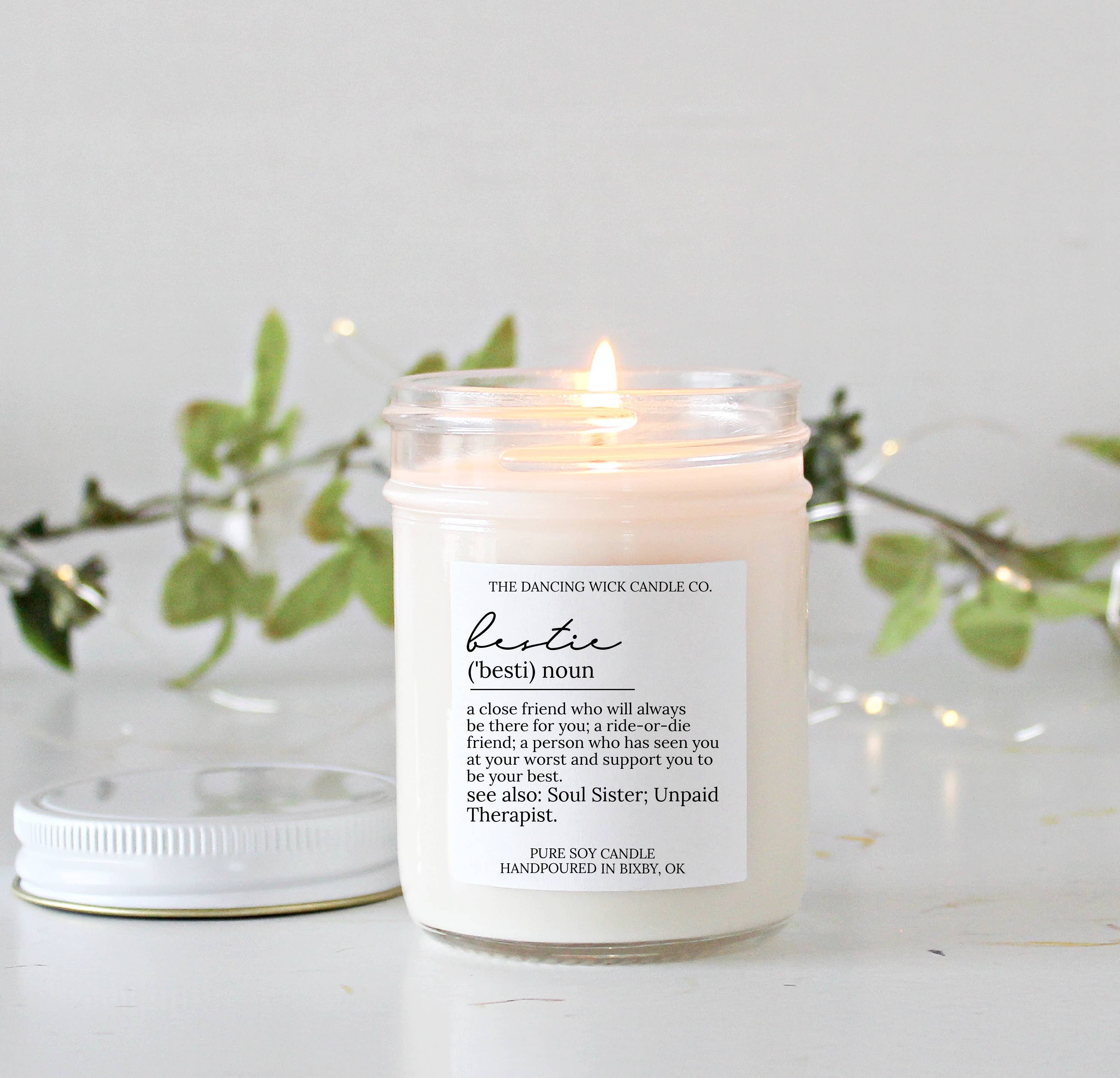 THE DANCING WICK CANDLES - Wholesale Jar/Filled Candle - Bestie Noun Soy Candle / Lavender Vanilla / Friend Gift2