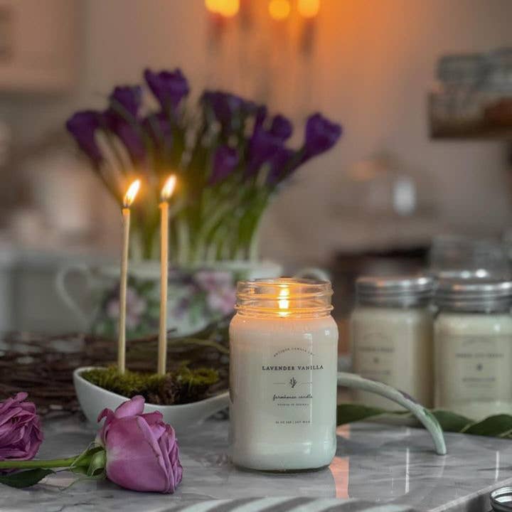 Antique Candle Co.® - Wholesale Jar/Filled Candle - Lavender Vanilla - Soy Wax Mason Jar Candle1
