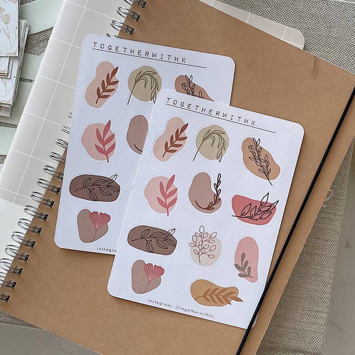 Hoja de pegatinas con diseño floral de lunares para venta al por mayor de togetherwithkx